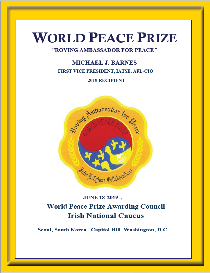 World Peace Prize, June 18th, 2019