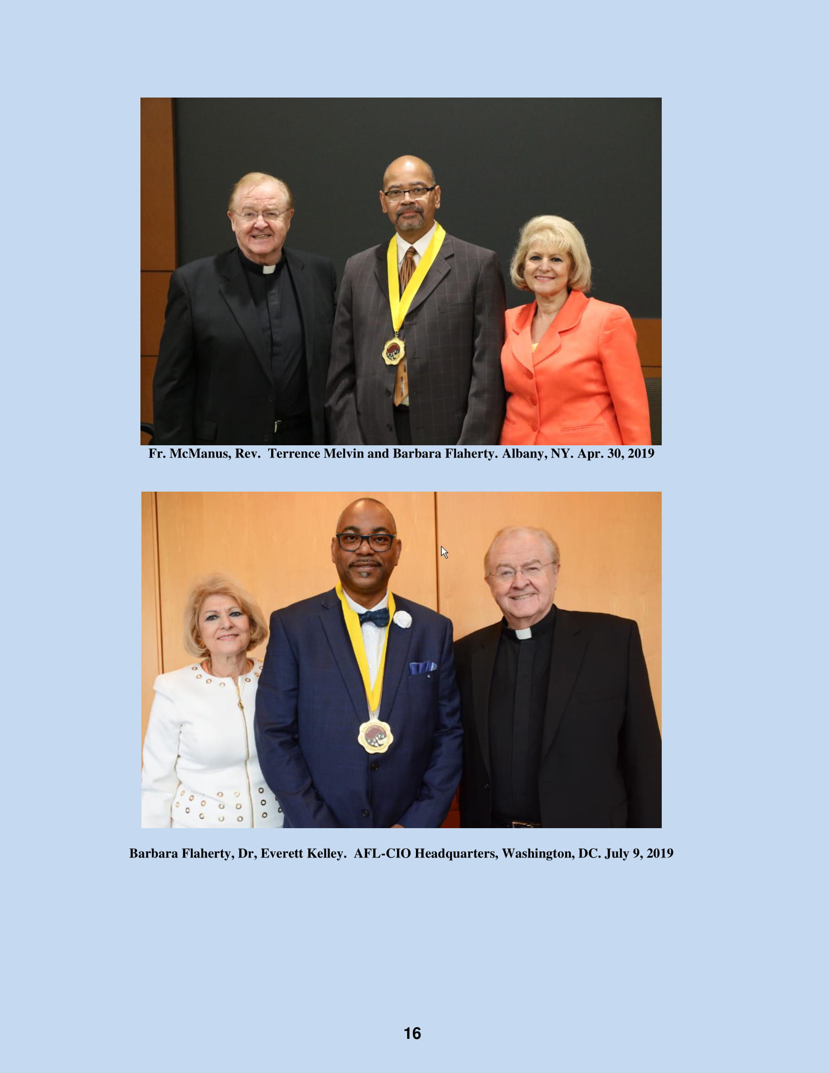 Fr. McManus, Rev. Terrence Melvin and Barbara Flaherty. Albany, NY