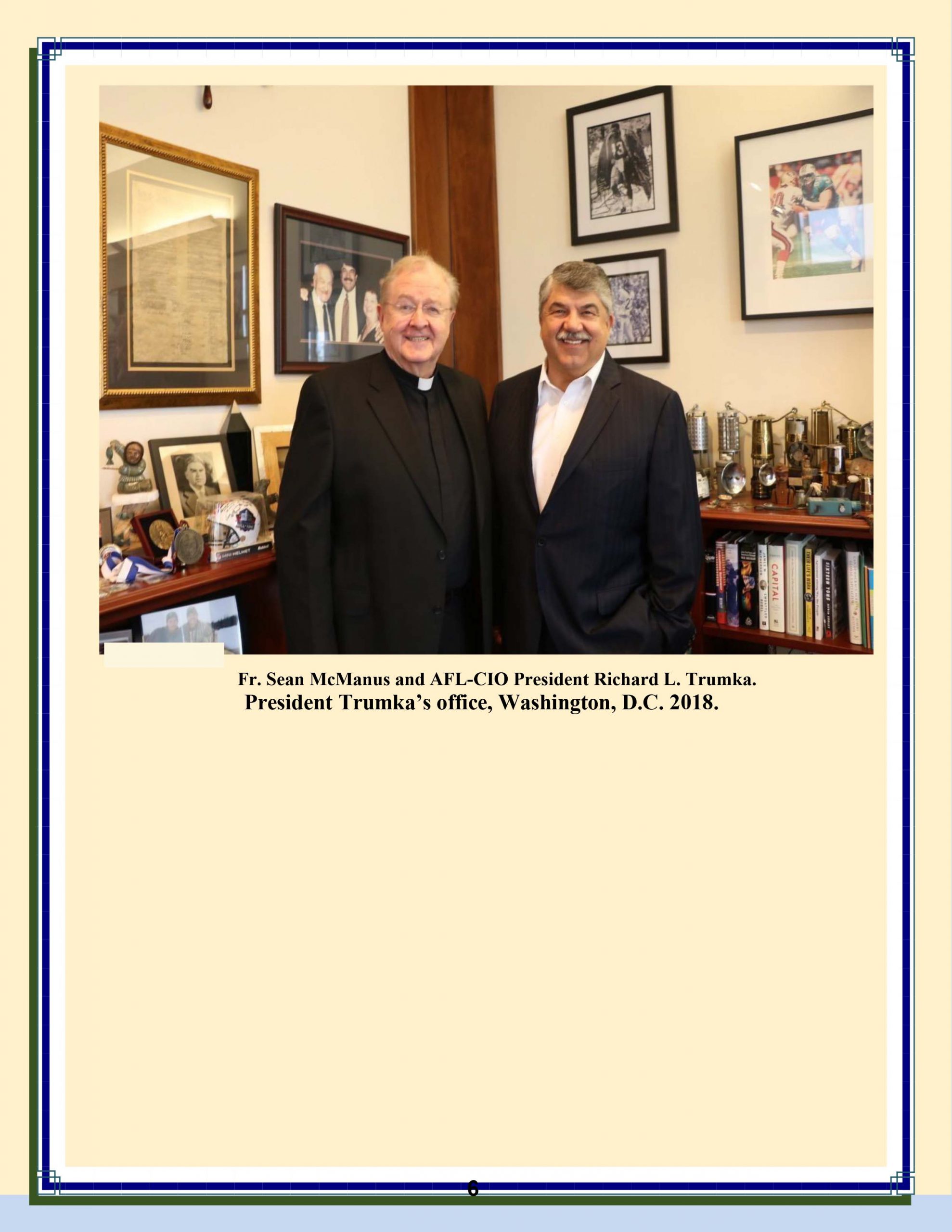 Fr. Sean McManus and AFL-CIO President Richard L. Trumka