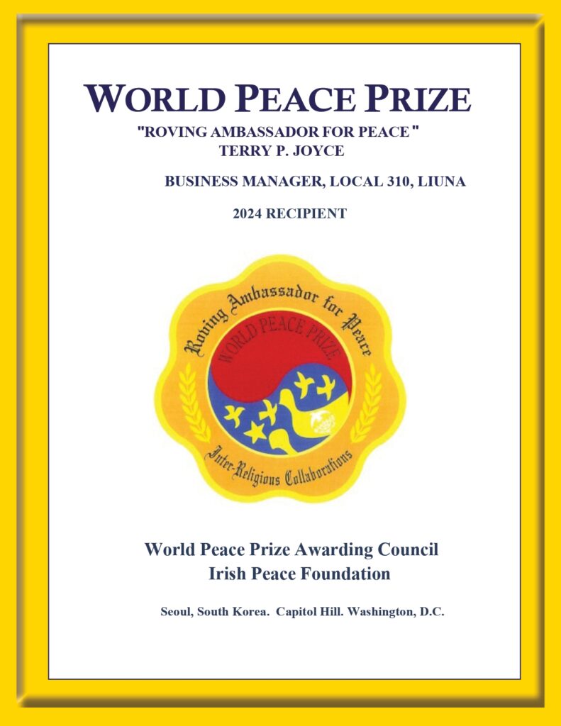 World Peace Prize Terry P. Joyce